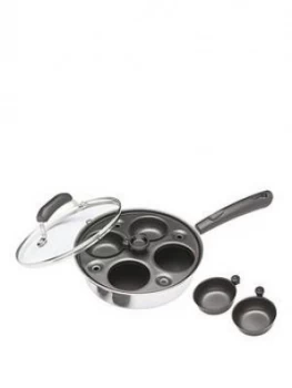 Image of Kitchencraft Carbon Steel Non Stick Induction Safe 4 cup Egg Poacher, 21 Cm
