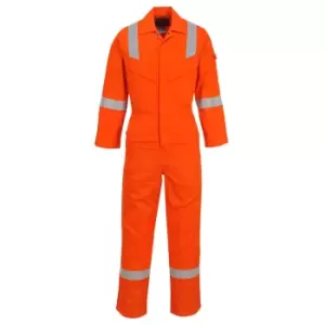 Image of Biz Flame Mens Flame Resistant Super Lightweight Antistatic Coverall Orange Small 32"