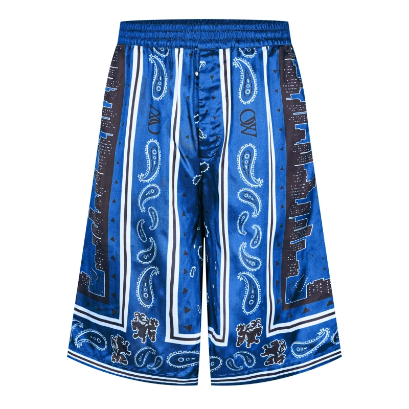 Image of Off White Mens Bandana Relaxed Fit Chino Shorts Nautical B male XS