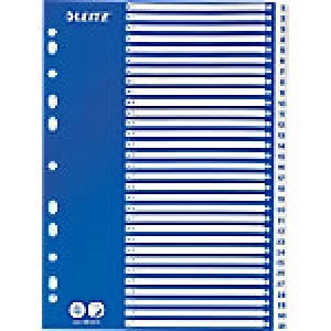 image of Leitz Index Tabs 12526001 A4 White 31 tabs universal polypropylene 1 to 31