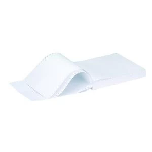 Image of Q-Connect 11x9.5" 3-Part NCR Perforated Plain Listing Paper Pack