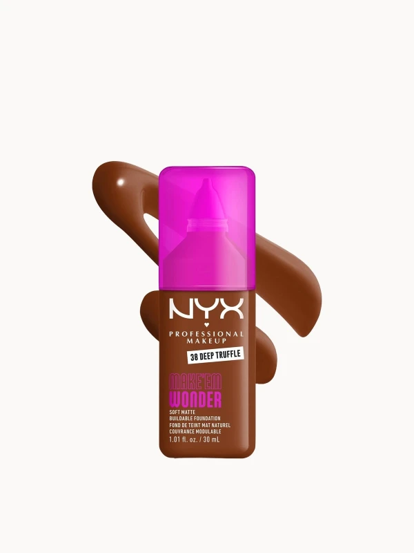 Image of NYX Professional Makeup Make 'EM Wonder, 24H Soft Matte Foundation (Various Shades) - Deep Truffle