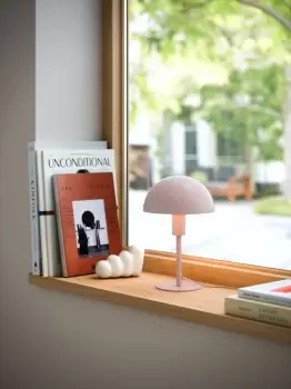 Image of Ellen Indoor Bedroom Living Dining Office Mini Table Lamp Light in Dusty Rose (Diam) 16cm