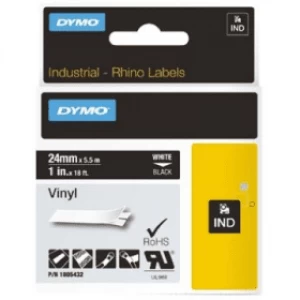 Image of Dymo 1805432 White on Black Vinyl Labels 24mm x 5.5m