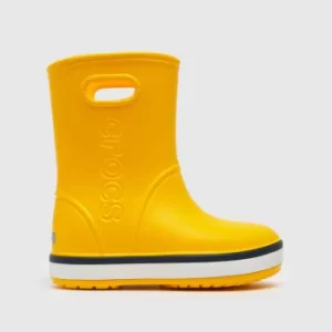 Image of Crocs Yellow Crocband Rain Boot Tdlr Boots Toddler