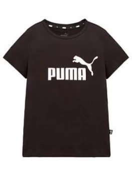 Puma Girls Essential Logo T-Shirt - Black