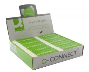 Image of Q Connect White Pvc Eraser - 20 Pack