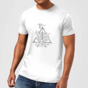 Image of Harry Potter Three Dragons White Mens T-Shirt - White - 3XL