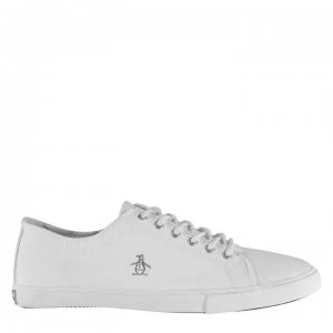 image of Original Penguin Brewton PU Trainers - White