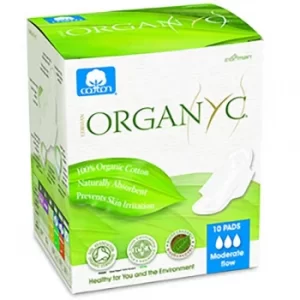 Image of Organyc Sanitary Pads; Moderate Flow 10