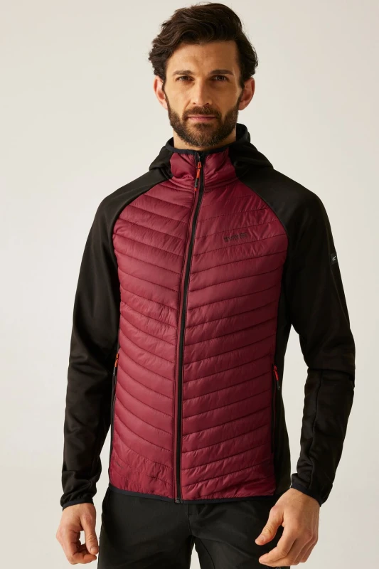 Image of Regatta Men Andreson Hybrid Insulated Baffled Jacket in Maroon Size: large Maroon L Male 5063516134411