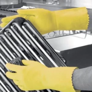 Image of Polyco Gloves Gauntlet Latex Size 8 Yellow