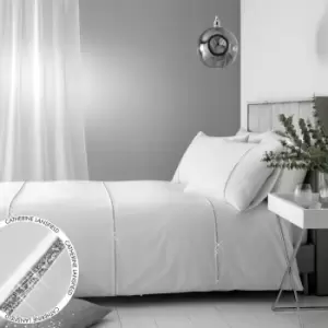 Image of Catherine Lansfield Sparkle Print White Bedding Set-Kingsize