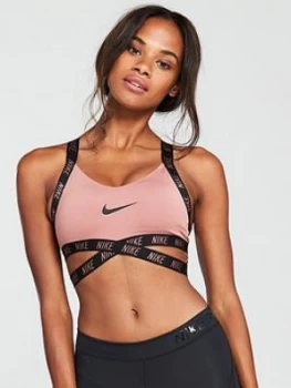Image of Nike Training Light Support Indy Logo Bra Pink Size L Women