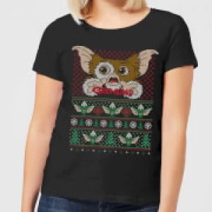 Image of Gremlins Ugly Knit Womens Christmas T-Shirt - Black