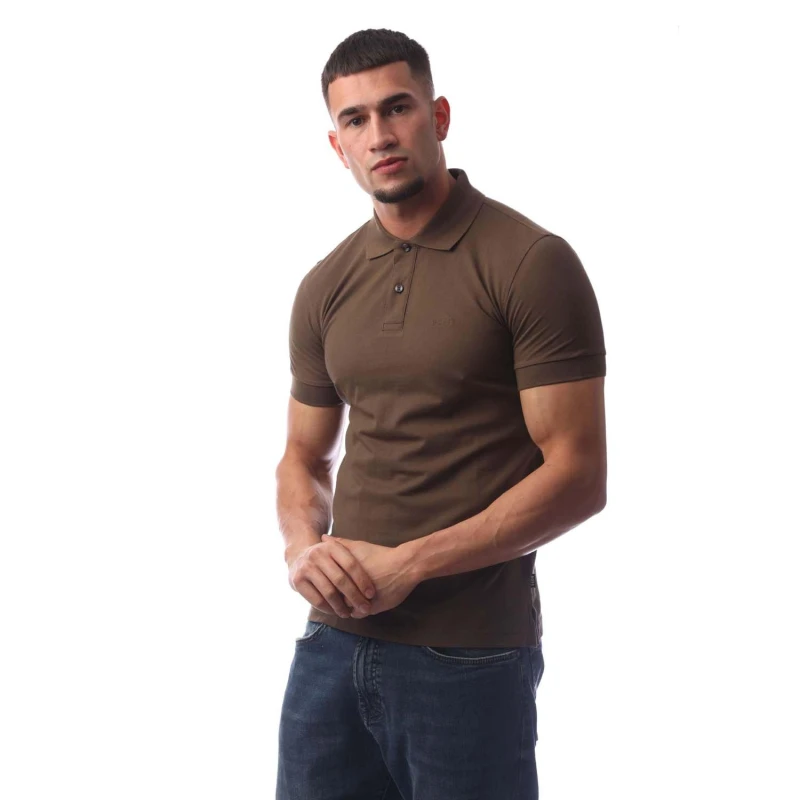 Image of Boss Mens Firenze Short-Sleeve Polo Shirt Short Sleeve Polos S Green 54159015350