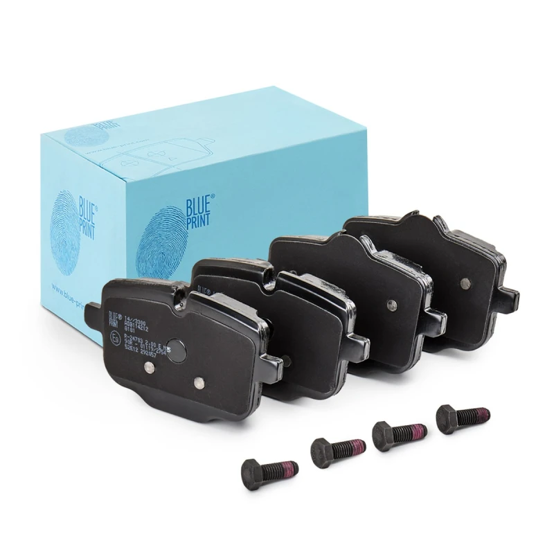 Image of Blue PRINT ADB114212 Brake pad set Rear Axle, prepared for wear warning indicator, with bolts/screws Brake Pad Set,disc brake (402)