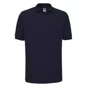Image of Russell Mens Ripple Collar & Cuff Short Sleeve Polo Shirt (XS) (French Navy)