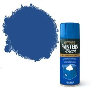 image of Rust-Oleum Painter's touch Deep blue Gloss Multi-surface Decorative spray Paint 400ml