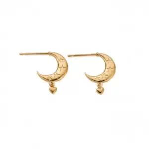Image of Gold Love By The Moon Huggie Hoop Earrings GEH3395