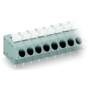 Image of WAGO 804-103 3 Pole 5mm 24A Push Button Staggered PCB Terminal Blo...