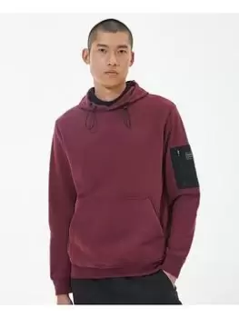 Image of Barbour International Tempo Patch Pocket Overhead Hoodie - Red, Size XL, Men