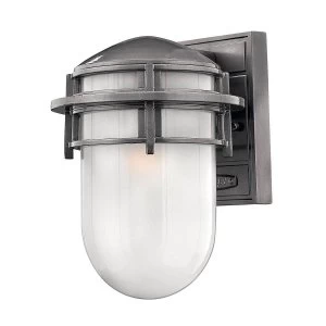 image of 1 Light Small Outdoor Wall Lantern Hematite IP44, E27