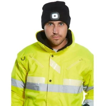 Image of B028NAR - sz Rechargeable Twin LED Beanie - Portwest