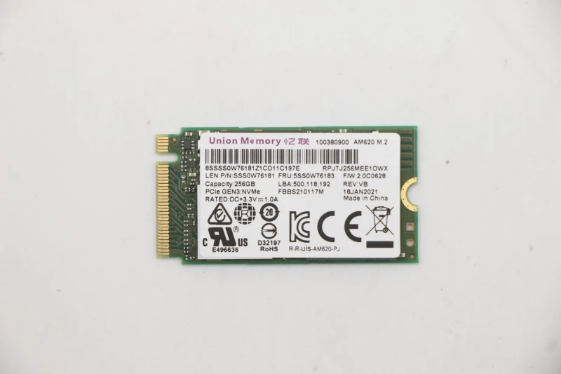 Image of Lenovo 5SS0W76183 internal solid state drive M.2 256GB PCI Express 3.
