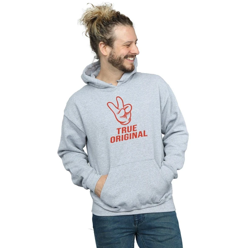 Image of Disney Men Mickey Mouse True Original Hoodie in Grey Size: large Grey L Male 5057981516247