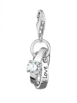 Image of Thomas Sabo Sterling Silver Cubic Zirconia Charm Club Wedding Rings Charm, One Colour, Women