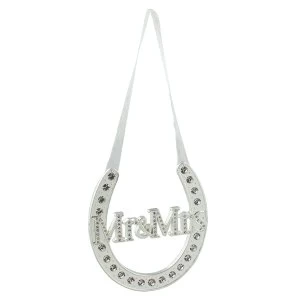 Image of Amore Silver Plated Mr & Mrs Horse Shoe