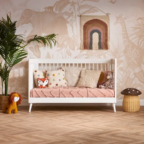 image of Obaby Maya Cot Bed Nordic White