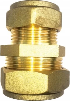 image of Wickes Brass Compression Reduced Coupling - 28 x 22mm