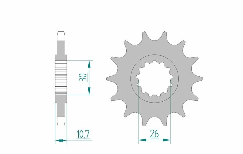 Image of AFAM Steel Standard Front Sprocket 21607 - 525