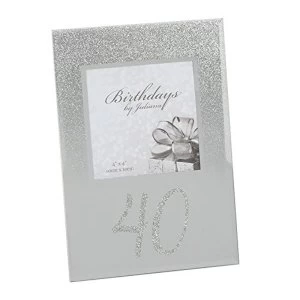 image of 4" x 4" - Birthdays by Juliana Glitter Mirror Frame - 40th