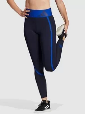 Image of adidas Tech Fit Adilife Leggings, Navy Size XS Women