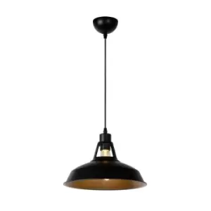 Image of Lucide BrassyBis Industrial Pendant Light 31cm 1xE27 Black