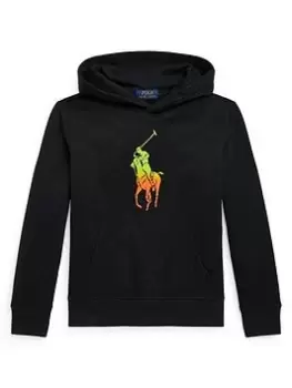 Image of Ralph Lauren Boys Large Colour Pony Hoodie - Black, Size 16 Years=Xl