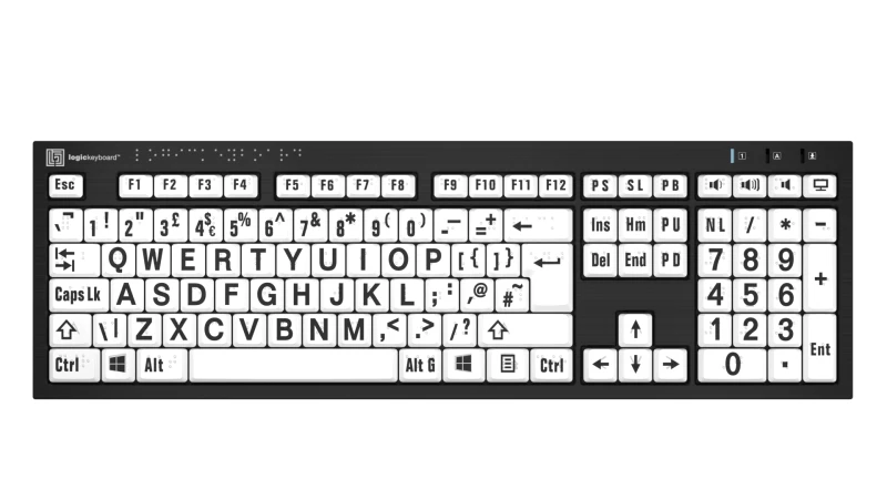Image of Logickeyboard LKB-BRALPBW-BJPU-UK keyboard Home USB QWERTY English Whi
