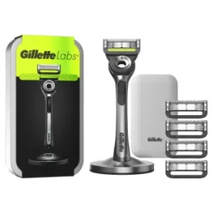 image of Gillette Labs Razor Travel Case and 4 Blade Refills - Silver