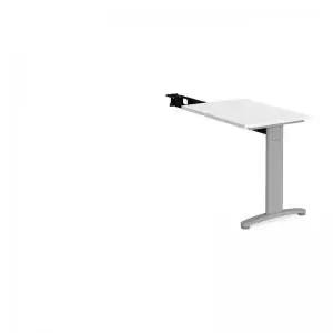 image of TR10 single return desk 800mm x 600mm - silver frame and white top