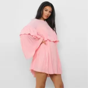 image of Missguided Pleated Smock Dress - Pink