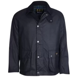 Image of Barbour Mens Crested Strathyre Wax Jacket Navy/Ivy Large