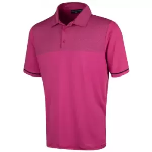 Image of Island Green Dash Print Polo - Mulberry - 3XL
