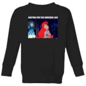 image of Disney The Little Mermaid Weekend Wait Kids Sweatshirt - Black - 11-12 Years