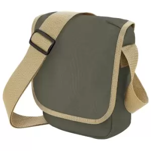 image of Bagbase Mini Adjustable Reporter / Messenger Bag (2 Litres) (One Size) (Olive/Caramel)