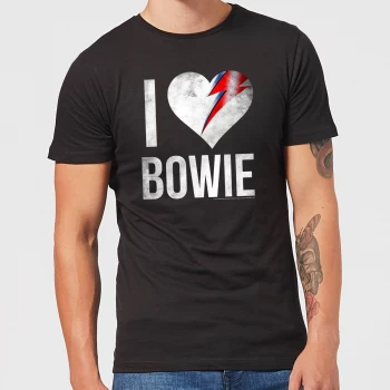 image of David Bowie I Love Bowie Mens T-Shirt - Black - 3XL - Black