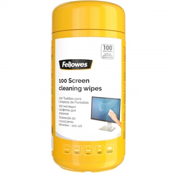Image of Fellowes Screen Cleaning Wipes Tub of 100