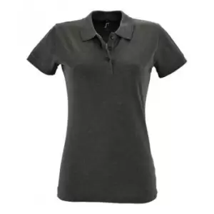 Image of SOLS Womens/Ladies Perfect Pique Short Sleeve Polo Shirt (L) (Charcoal Marl)